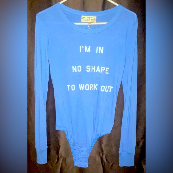 NWT Wildfox “I’m in no shape to workout” Bodysuit - Picture 2 of 5